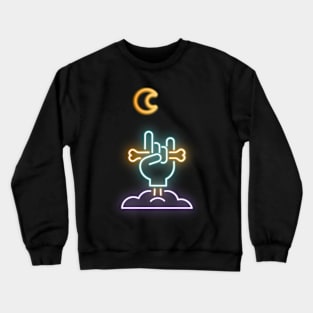 Zombie Hand in Neon Optics Crewneck Sweatshirt